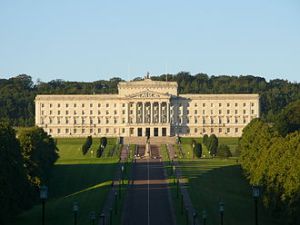Stormont Building, seat of the British colonial government in Ireland since 1932 except during years of direct rule from Britain.  Sinn Fein have gone from revolutionary campaigning for its abolition and Britain getting out of Ireland to being part of the colonial government, the Northern Ireland Executive.
