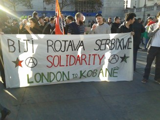 Anarchist banner at Kobane so