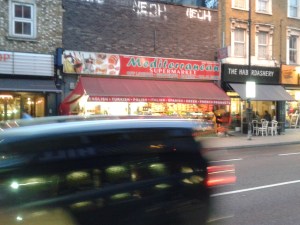 Food from Everywhere, apparently on sale in this shop in Dalston