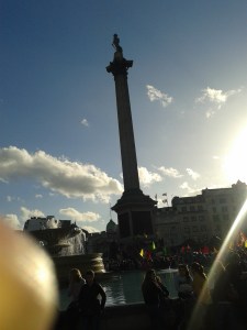 Nelson during Kobane rally