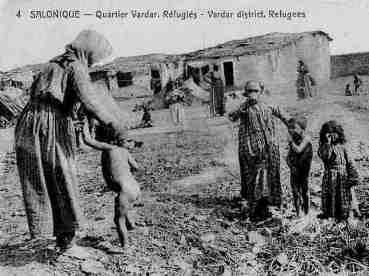 Civilian war refugees in Salonika, NW Greece, WWI