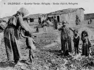 Civilian war refugees in Salonika, NW Greece, WWI