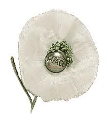The White Poppy Emblem, worn as an alternative to the Red Poppy but also sometimes alongside it 