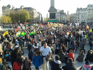 Wide view Koban Rally Trafalgar Square
