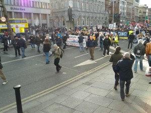 Dame St Start March V Repression Water Tax Protesters 21 Feb2015