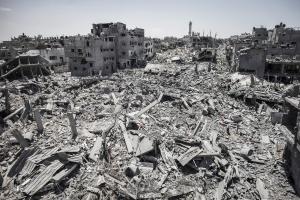 Part of Gaza after Israeli bombardment July 2014
