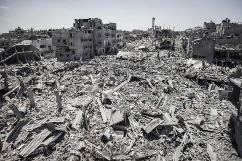 Part of Gaza after Israeli bombardment July 2014