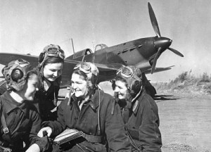 Soviet female combat pilots in WW2. The USSR was the only state to have female combat pilots.