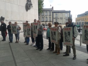 Some of the supporters outside the Dublin Court today