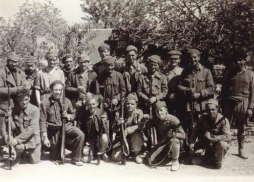 Photograph taken of some of the Connolly unit in Spain