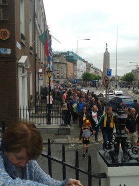 Fans making their way along Cavendish Row and along Parnell Street on their way to Croke Park. (Photo D.Breatnach)