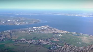 Aerial view of the Thames Estuary -- was this the final destination of the railings?