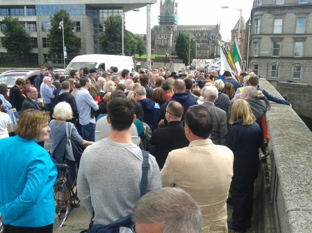 Crowd at erection of plaque to rename the "O'Donvan Ros