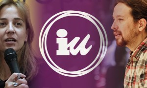 Tania Sanchez of IU and Pablo Iglesias of Podemos