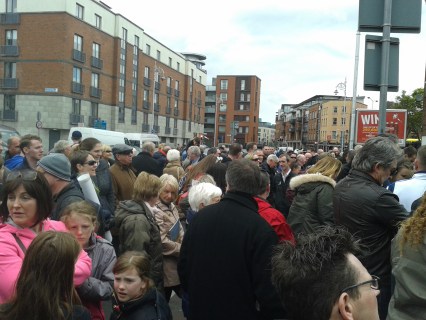Section of crowd at North King Street at unveiling of plaque event