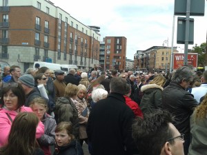 Section of crowd at North King Street at unveiling of plaque event