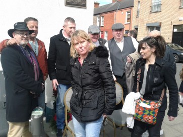Historians and Reenactors by the plaque