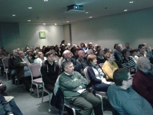 Front view of most of the audience at the talk