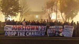 Jobstown Not Guilty Banner Crowd