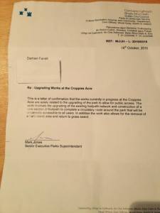 The letter guarantee which led to calling off the protests in October 2014