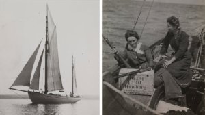The Asgard, Molly Childers and Mary Spring-Rice on board at Howth