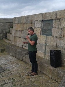 Pól Ó Scanaill reading the 1916 Proclamation