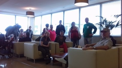 Some families and supporters in the lobby of Crow Howarth, Receivers (Photo source: IHN FB page )