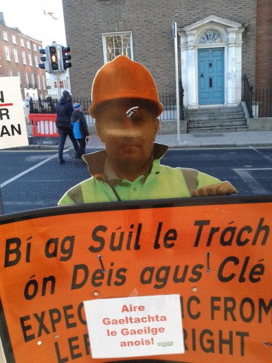 Tongue-in cheek use of road traffic sign (Photo D.Breatnach)