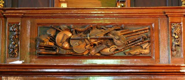 St Michans Irish Music Instruments carving