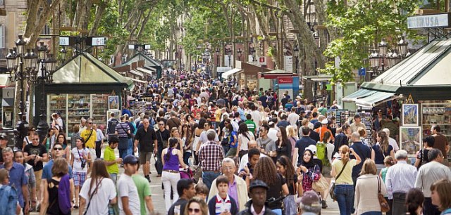 Barcelona Rambla Packed